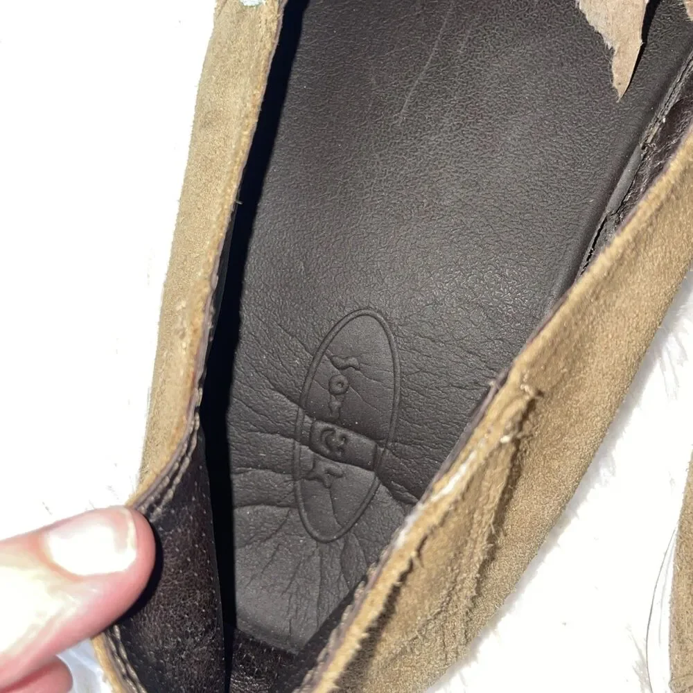 Sanuk Vagabond Sidewalk Surfer Men’s 9 Tan Brown Slip On Comfort